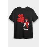 Darkhane Kırmızı Balonlar Fashion Siyah Unisex Tişört T-Shirt - 001-Siyah - 2XL