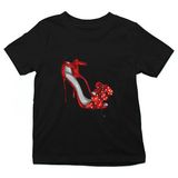 Darkhane Kırmızı Stiletto Tarzı Fashion Siyah Unisex Çocuk Tişört T-Shirt - 001-Siyah - 3 - 4 Yaş