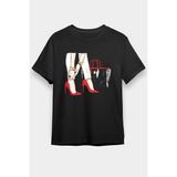 Darkhane Kırmızı Stiletto ve Çanta Fashion Siyah Unisex Tişört T-Shirt - 001-Siyah