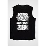 Darkhane Köpek Kemiği Siyah Unisex Kolsuz Kesik Kol T-Shirt - 001-Siyah
