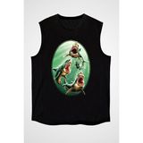 Darkhane Köpekbalığı Siyah Unisex Kolsuz Tişört Kesik Kol T-Shirt - 001-Siyah
