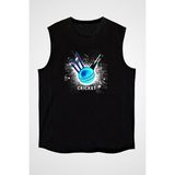 Darkhane Kriket Siyah Unisex Kolsuz Kesik Kol T-Shirt - 001-Siyah - XS