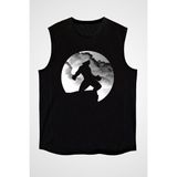 Darkhane Kurt Adam Siyah Unisex Kolsuz Tişört Kesik Kol T-Shirt - 001-Siyah - XS