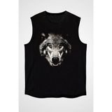 Darkhane Kurt Siyah Unisex Kolsuz Tişört Kesik Kol T-Shirt - 001-Siyah - XS