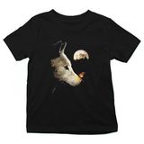 Darkhane Kurt ve Ay Siyah Unisex Çocuk Tişört T-Shirt - 001-Siyah - 9 - 10 Yaş