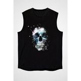 Darkhane Kurukafa Siyah Unisex Kolsuz Tişört Kesik Kol T-Shirt - 001-Siyah - XS