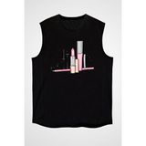 Darkhane Makyaj Malzemeleri Siyah Unisex Kolsuz Tişört Kesik Kol T-Shirt - 001-Siyah - XL