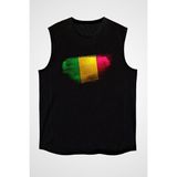 Darkhane Mali Siyah Unisex Kolsuz Tişört Kesik Kol T-Shirt - 001-Siyah - 2XL