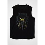 Darkhane Ninja Kurt Siyah Unisex Kolsuz Tişört Kesik Kol T-Shirt - 001-Siyah - M
