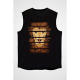 Darkhane Ormanlar Kralı Aslan Siyah Unisex Kolsuz Tişört Kesik Kol T-Shirt - 001-Siyah