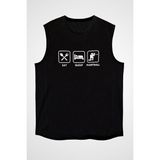 Darkhane Paintball Siyah Unisex Kolsuz Kesik Kol T-Shirt - 001-Siyah - XL