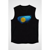 Darkhane Palau Siyah Unisex Kolsuz Tişört Kesik Kol T-Shirt - 001-Siyah - XS