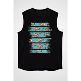 Darkhane Palyaço Nemo Balığı Siyah Unisex Kolsuz Kesik Kol T-Shirt - 001-Siyah