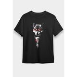 Darkhane Papyonlu Centilmen Kurt Siyah Unisex Tişört T-Shirt - 001-Siyah - XL