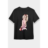 Darkhane Pembe Elbise Fashion Moda Siyah Unisex Tişört T-Shirt - 001-Siyah - XS