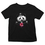 Darkhane Polis Panda Siyah Unisex Çocuk Tişört T-Shirt - 001-Siyah - 7 - 8 Yaş