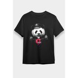 Darkhane Polis Panda Siyah Unisex Tişört T-Shirt - 001-Siyah - XS