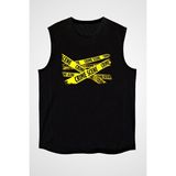 Darkhane Polis Siyah Unisex Kolsuz Tişört Kesik Kol T-Shirt - 001-Siyah - 2XL
