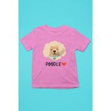Darkhane Poodle Kaniş Sevgisi - Baskılı Unisex Pembe Çocuk Tişört - T-Shirt CT002 - Şeker Pembe - 3 - 4 Yaş