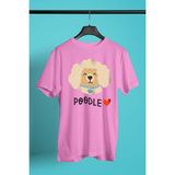 Darkhane Poodle Kaniş Sevgisi - Baskılı Unisex Pembe Tişört - T-Shirt UT002 - Şeker Pembe - XL