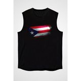 Darkhane Porto Riko - Puerto Rico Siyah Unisex Kolsuz Tişört Kesik Kol T-Shirt - 001-Siyah - XS