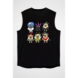 Darkhane Pug Çetesi Siyah Unisex Kolsuz Tişört Kesik Kol T-Shirt - 001-Siyah - 2XL