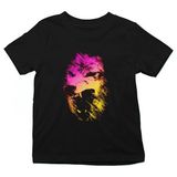 Darkhane Renkli Kurt Siyah Unisex Çocuk Tişört T-Shirt - 001-Siyah - 1 - 2 Yaş