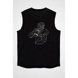 Darkhane Rugby Siyah Unisex Kolsuz Tişört Kesik Kol T-Shirt - 001-Siyah
