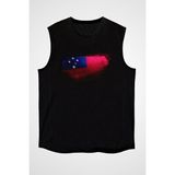 Darkhane Samoa Siyah Unisex Kolsuz Kesik Kol T-Shirt - 001-Siyah - XL