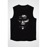 Darkhane Samuray Maskesi Siyah Unisex Kolsuz Kesik Kol T-Shirt - 001-Siyah