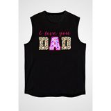 Darkhane Seni Seviyourum Baba Fashion Siyah Unisex Kolsuz Tişört Kesik Kol T-Shirt - 001-Siyah - XL
