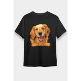 Darkhane Sevimli Labrador Retriever Siyah Unisex Tişört T-Shirt - 001-Siyah - 2XL