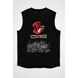 Darkhane Sihirbaz Şapkası Siyah Unisex Kolsuz Kesik Kol T-Shirt - 001-Siyah - 2XL