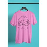 Darkhane Silüet Poddle Kaniş -Baskılı Unisex Pembe Tişört - T-Shirt UT002 - Şeker Pembe - 2XL