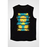Darkhane Şirin Aslan Siyah Unisex Kolsuz Tişört Kesik Kol T-Shirt - 001-Siyah - XS