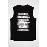 Darkhane Şirin Fil Siyah Unisex Kolsuz Tişört Kesik Kol T-Shirt - 001-Siyah - 2XL