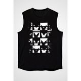 Darkhane Siyah Beyaz Tavşan Siyah Unisex Kolsuz Tişört Kesik Kol T-Shirt - 001-Siyah - 2XL