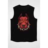 Darkhane Siyah Pitbull Siyah Unisex Kolsuz Tişört Kesik Kol T-Shirt - 001-Siyah - 2XL