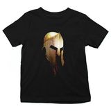 Darkhane Spartalı Kaskı Siyah Unisex Çocuk Tişört T-Shirt - 001-Siyah - 7 - 8 Yaş