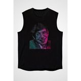 Darkhane Stephen Hawking Renkli Siyah Unisex Kolsuz Tişört Kesik Kol T-Shirt - 001-Siyah - M