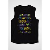 Darkhane Su Altı Bitkileri Siyah Unisex Kolsuz Kesik Kol T-Shirt - 001-Siyah
