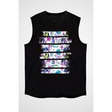 Darkhane Su Altı Deniz Canlıları Siyah Unisex Kolsuz Tişört Kesik Kol T-Shirt - 001-Siyah