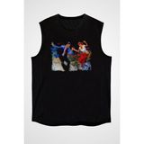 Darkhane Swing Siyah Unisex Kolsuz Tişört Kesik Kol T-Shirt - 001-Siyah - XL