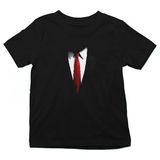 Darkhane Takım Elbise Siyah Unisex Çocuk Tişört T-Shirt - 001-Siyah - 9 - 10 Yaş