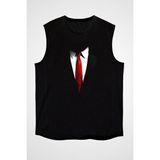 Darkhane Takım Elbise Siyah Unisex Kolsuz Tişört Kesik Kol T-Shirt - 001-Siyah