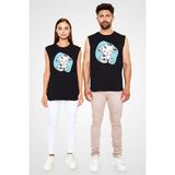 Darkhane Tatlı Dalmaçyalı Siyah Unisex Kolsuz Tişört Kesik Kol T-Shirt - 001-Siyah