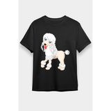 Darkhane Tatlı Poodle Kaniş Siyah Unisex Tişört T-Shirt - 001-Siyah - M