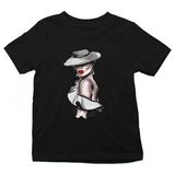 Darkhane Tek Omuz ve Şapka Tarzı Siyah Unisex Çocuk Tişört T-Shirt - 001-Siyah - 1 - 2 Yaş