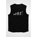 Darkhane Teleskop Evrim Siyah Unisex Kolsuz Tişört Kesik Kol T-Shirt - 001-Siyah - XL