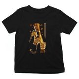 Darkhane Topuklu Ayakkabı Benjamin Franklin Siyah Unisex Çocuk Tişört T-Shirt - 001-Siyah - 5 - 6 Yaş